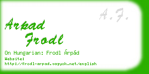 arpad frodl business card